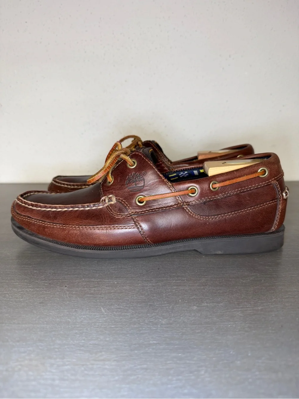 Timberland Men's Leather Boat Shoes Size 10M Brown Genuine Leather Shoes